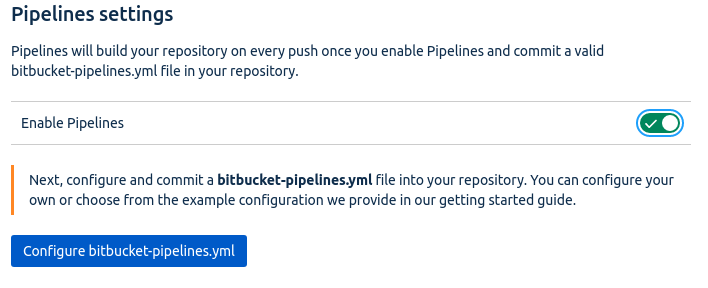 show pipelines are enabled